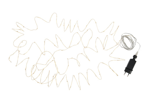 J-Line slinger Draad 90Led 9M - kunststof - goud - warm wit - LED lichtjes - vtwonen shop