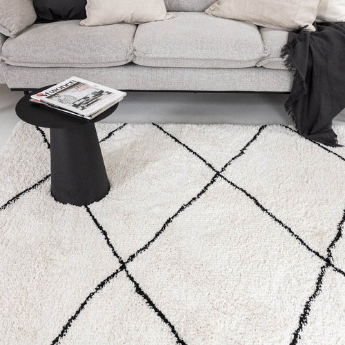 Interieur05 berber vloerkleed hoogpolig wit/zwart - scandinavisch - nea - 240 x 330 cm - vtwonen shop