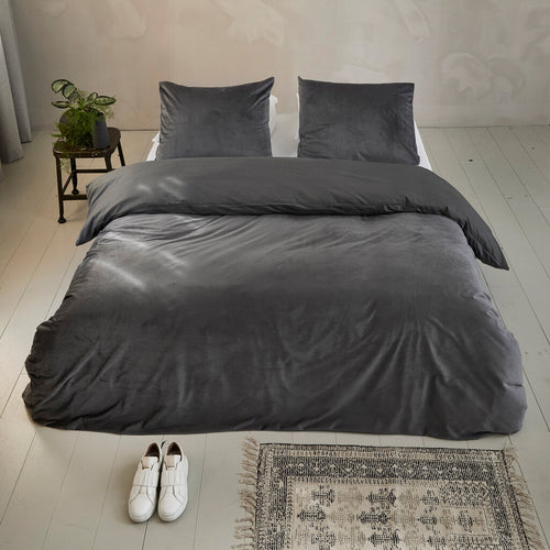 Byrklund - Dekbedovertrek Go Velvet - 240x220 cm - Off Black