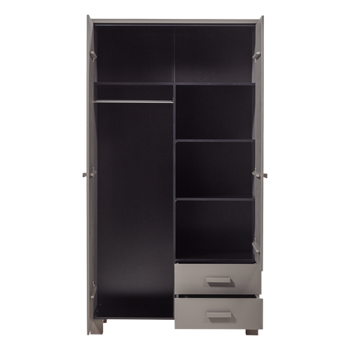 WOOOD kast met laden Dennis - Grenen - Warmgrijs - 202x111x55