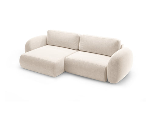Cosmopolitan Design Omkeerbare converteerbare hoekbank met opbergdoos Tonale 4-zits, chenille lichtbeige - 149x262x88cm