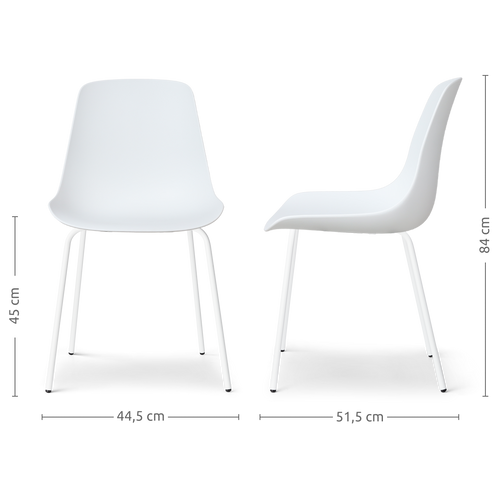Nolon Nora-Pip Eetkamerstoelen Set van 2 - Wit - Wit Onderstel - vtwonen shop