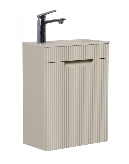 Badplaats Toiletmeubel Thermis 40 x 22 cm – Beige – Fonteinmeubel met Beige Wastafel