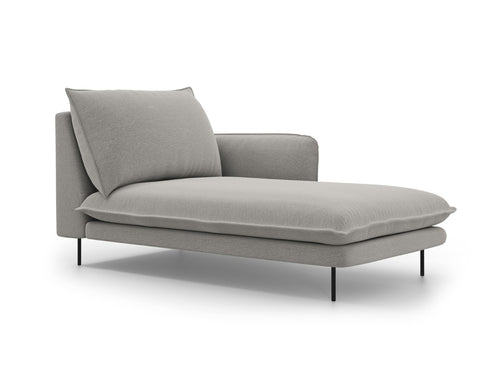 Cosmopolitan Design rechter chaise longue Vienna structurele stof, lichtgrijs - 170x110x95cm