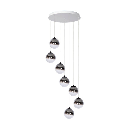 Atmooz hanglamp Monza 7 rond - wit - Ø 60 x H 167 cm - geïntegreerde led