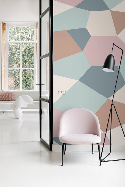 ESTAhome fotobehang grafisch motief multicolor - 200 x 279 cm - 159258 - vtwonen shop