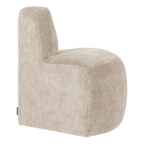 WOOOD eetbank hoek rond rugleuning Mojo Base - Rib - Ecru - 83x76x76