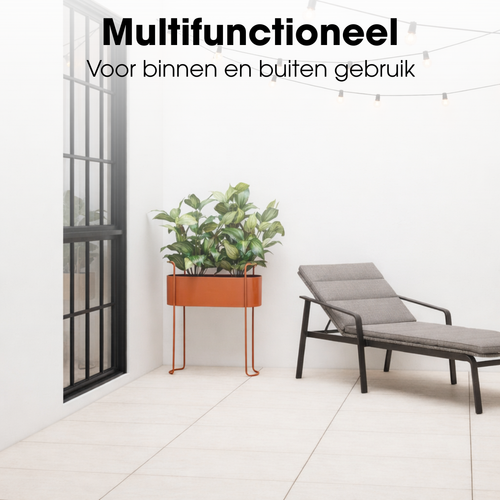 Mica Decorations Moritz Plantenstandaard – Plantenpot voor Bloemen en Kamerplanten – Bloempotten voor Binnen – 55 x 24 x 65 cm – IJzer – Rood