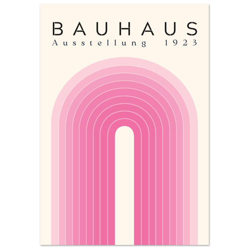 Artfulprints Poster met Lijst Bauhaus - Pink rainbow   - 50x70 cm - Roze
