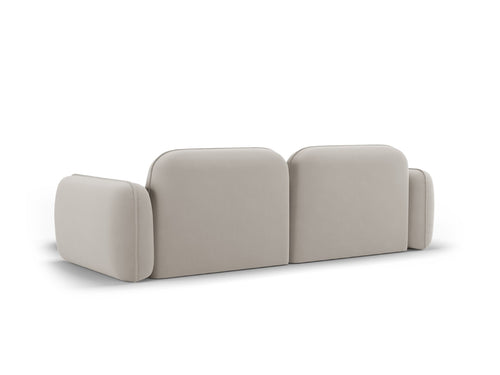 Cosmopolitan Design Modulaire hoekbank rechts Sydney 3-zits, flueel, lichtbeige - 165x230x70cm