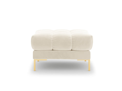 Cosmopolitan Design Poef Bali flueel, lichtbeige - 60x60x41cm