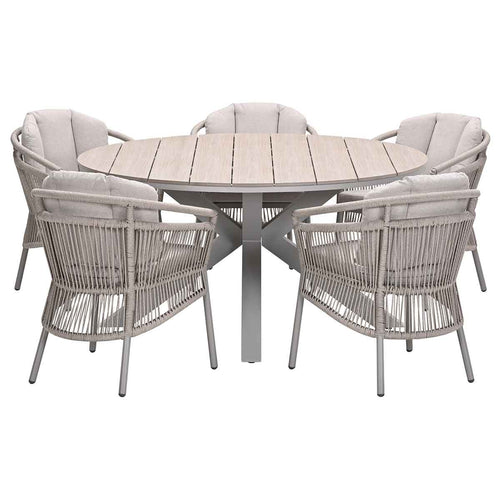 Garden Impressions tuinset Sorong - Tulli - taupe - Ø148x75 - 6-delig - vtwonen shop