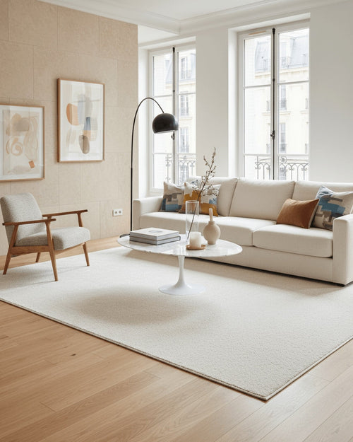 AFK Living vloerkleed Mono - Vloerkleed met getextureerd schapenvacht-effect - wit - 120x160 cm