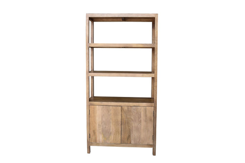 Giga Meubel Wandkast Louie - Mangohout - Naturel - 100x40x200cm - vtwonen shop