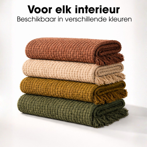 Mica Decorations Cosenza Fleece Deken - Bank Plaid en Bank Kleed - Warme Deken voor op de Bank - 180 x 130 cm - Bruin