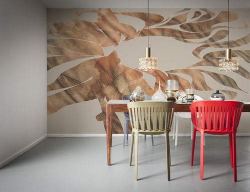 Sanders & Sanders fotobehang herfstbladeren beige - 400 x 250 cm - 611952