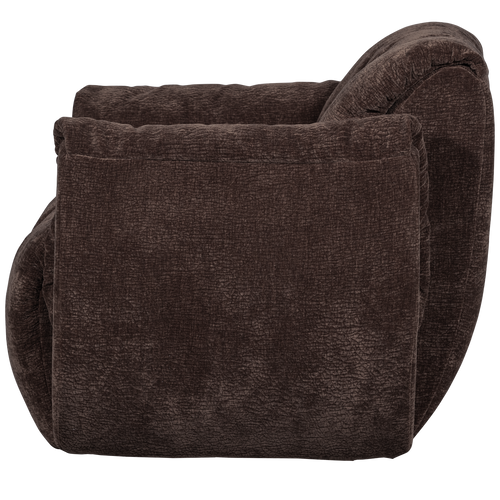 WOOOD draaifauteuil Baggy - 3D Chenille - Donkerbruin - 81x104x84 - vtwonen shop
