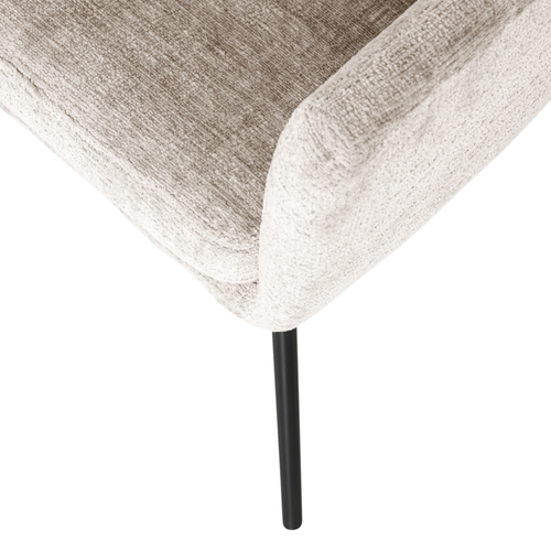 WOOOD eetkamerstoelen Kam - Polyester - Off White - Set van 6