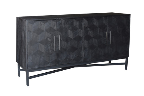 Giga Meubel Dressoir Jazz - Zwart Mangohout - 160x45x85cm