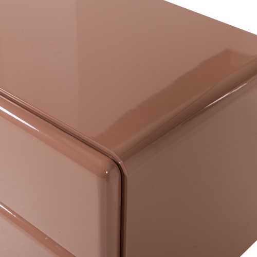 WOOOD nachtkastje Lustra - Hout - Hoogglans Oudroze - 43x57x57