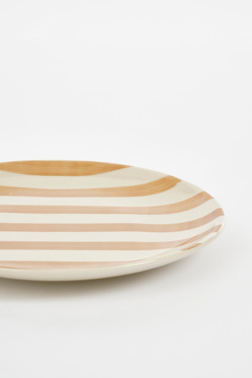 Mica Decorations Elsie Ontbijtbord - 1 Bord Willekeurig - Kleur/Variant Niet Kiesbaar - H2 x Ø20 cm - Steengoed - Bruin