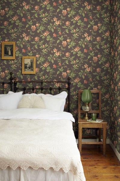 Borastapeter behang vintage bloemen bruin en groen - 53 cm x 10.05 m - 660055 - vtwonen shop