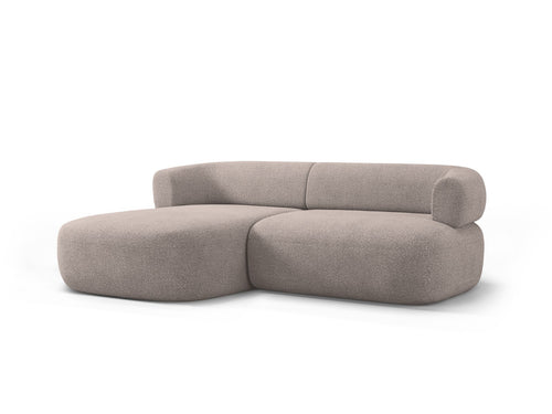 Micadoni linker hoekbank Jenny 5-zits, boucle lichtbruin - 145x200x73cm