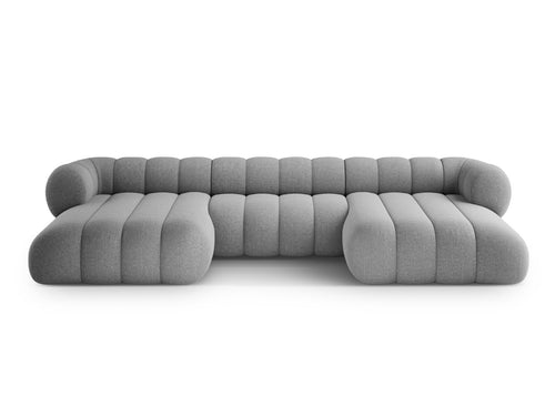 Cosmopolitan Design Panoramische bank Koge 6-zits, chenille lichtgrijs - 165x348x70cm