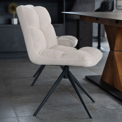 Home Deluxe Eetkamerstoel NODA Snoer Crème Aantal: 4