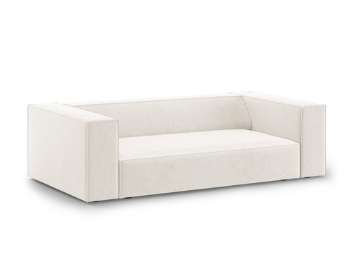 Cosmopolitan Design Bank Arendal 2-zits, chenille met ribbeleffect ivoor - 102x180x70cm