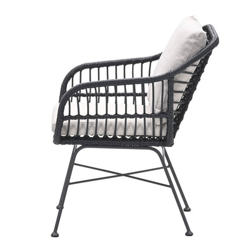 Margriet dining fauteuil- carbon black - zwart -desert sand