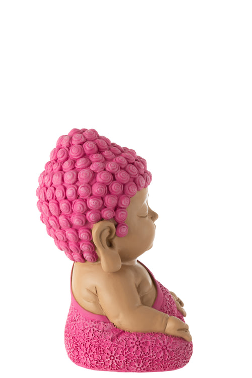 J-Line figuur Monnik Zen - polyresin - roze