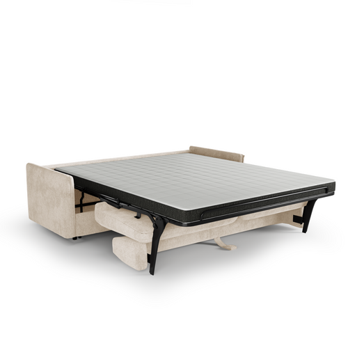 Premium Interiors - Snel uitklapbare slaapbank AVA - kruisweefsel crème 198cm