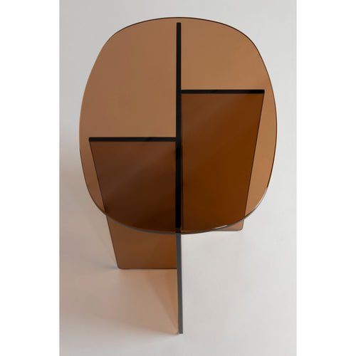 Zuiver Linea Bijzettafel 30x40 cm Glas Bruin