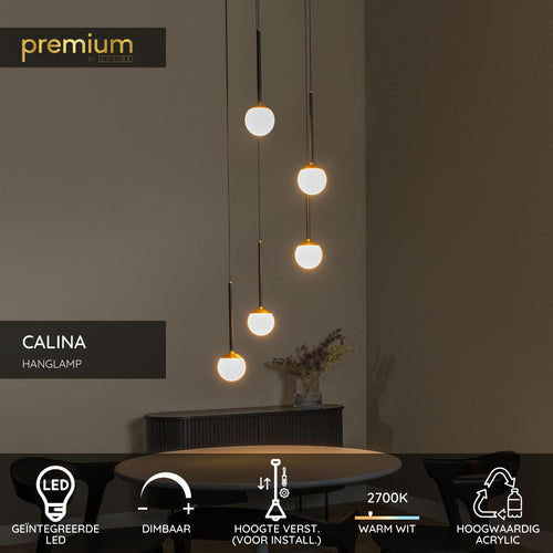 Lucide hanglamp CALINA - Geïntegreerde LED - Zwart