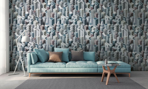 One Wall one Role fotobehang stadsgezicht grijs - 159 x 280 cm - AS-382501