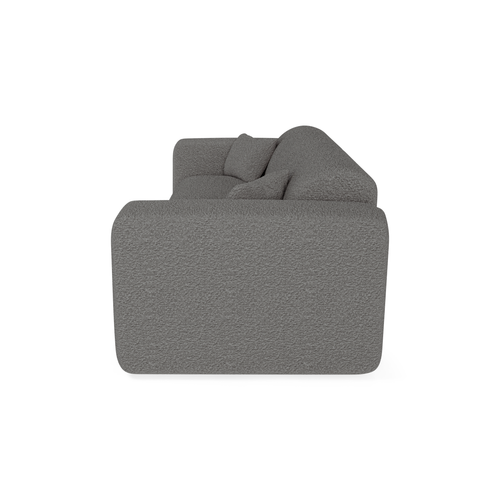 Sia Home - Rechte slaapbanken MYRA - Bouclette stof - Grafiet grijs - 214cm - vtwonen shop