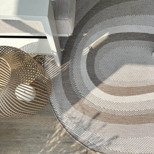 Interieur05 Organisch gevormd buitenkleed Loop Stone Linnen - 240 x 340 cm