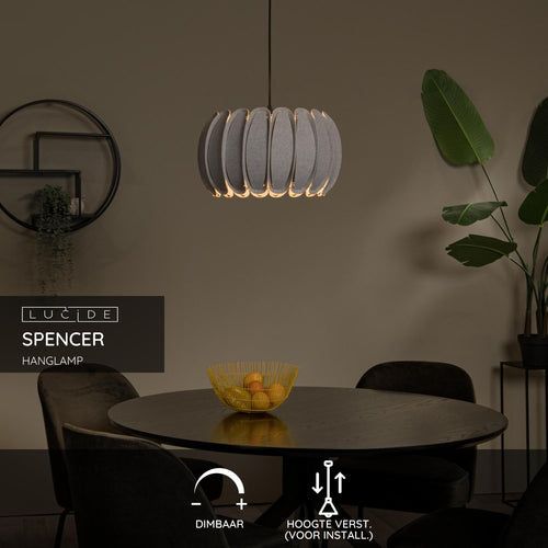 Lucide hanglamp SPENCER - 1xE27 - Grijs - vtwonen shop