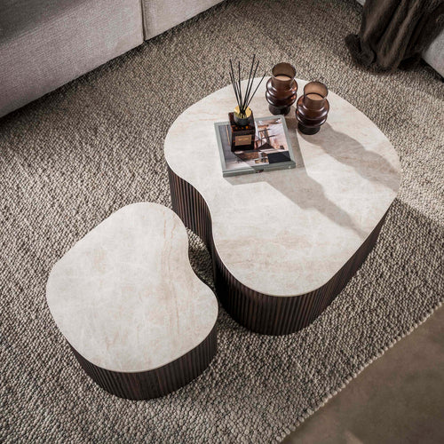 Giga Living Salontafel Ceramo Medio - Rond Keramiek - Set Van 2