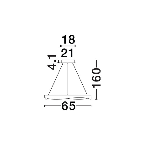 Nova Luce RADON Geïntegreerde LED-hanglamp voor plafond, matzwart, goudkleurig, Triac dimbaar, 53W, 1751lm, 3000K