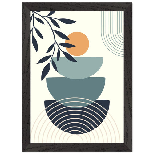 Artfulprints Poster met Lijst Boho – Sunrise layers   - A4 21x29.7 cm - Meerkleurig