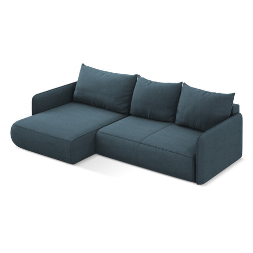 LaMiaSofa hoekbank links Palermo - textuurstof - jeans - 240x148x86