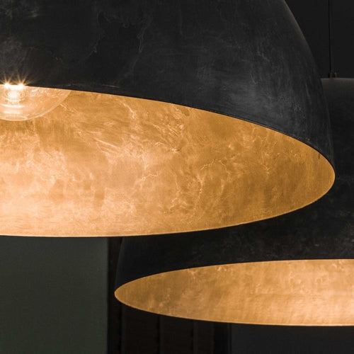 Giga Meubel Hanglamp Dome - Zwart Metaal - 2-Lichts - 142x60x150cm