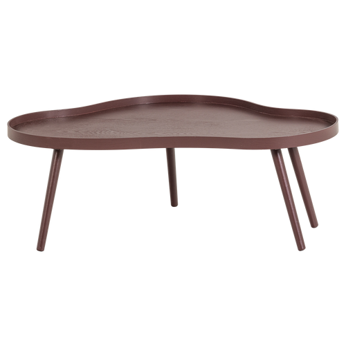 WOOOD bijzettafel organisch langwerpig Mae - Hout - Bordeauxrood - 35x100x58