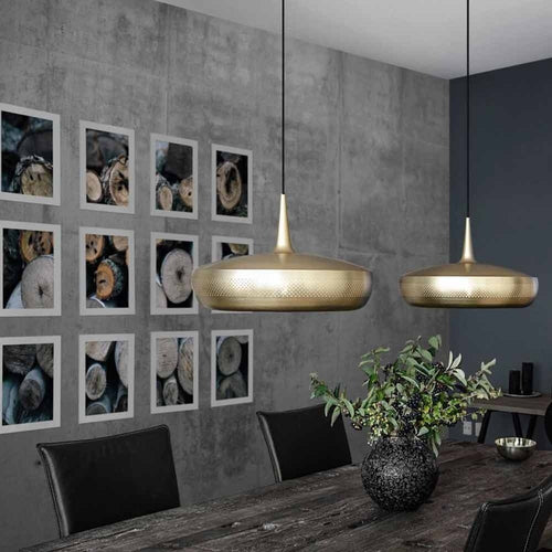 Umage Clava Dine hanglamp brushed brass - met koordset zwart - Ø 43 cm - vtwonen shop