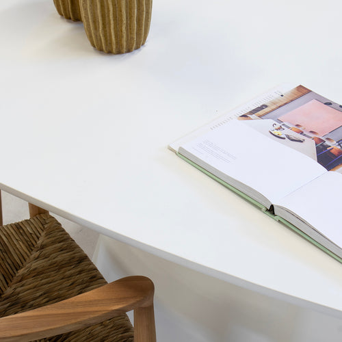 Giga Meubel Eettafel Cleo - Ovaal Wit - Eco Composiet - 240cm - vtwonen shop