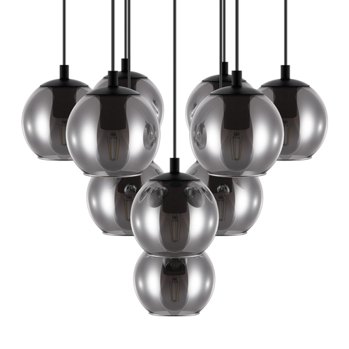 EGLO hanglamp Ariscani - ø 65,5 cm - smoke glas - zwart - vtwonen shop