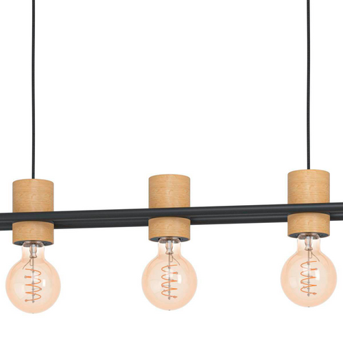 EGLO hanglamp Chieveley - e27 - 88,5 cm - zwart/bruin - vtwonen shop