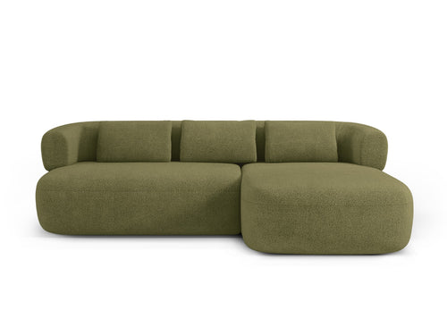 Micadoni rechter hoekbank Jenny 5-zits, boucle groente - 145x225x73cm